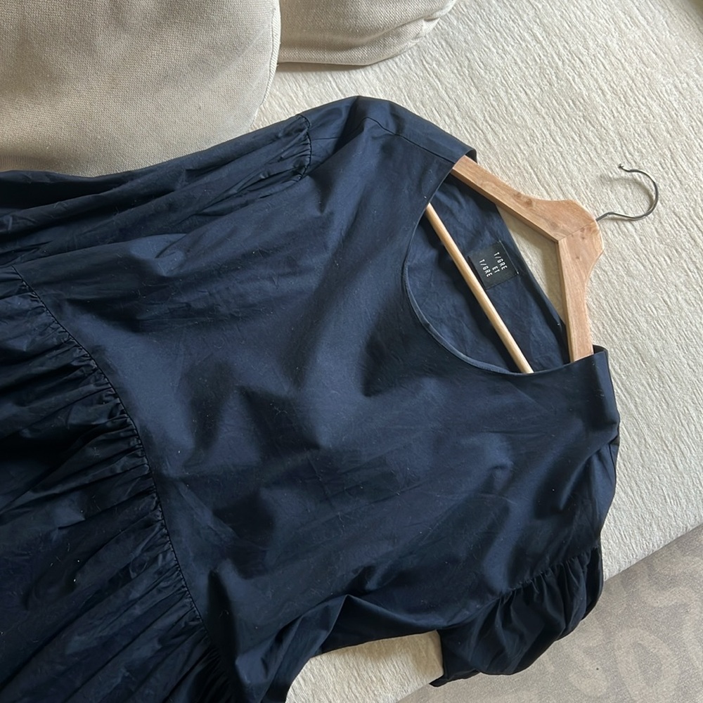 Et Tigre Navy Asymmetrical Dress